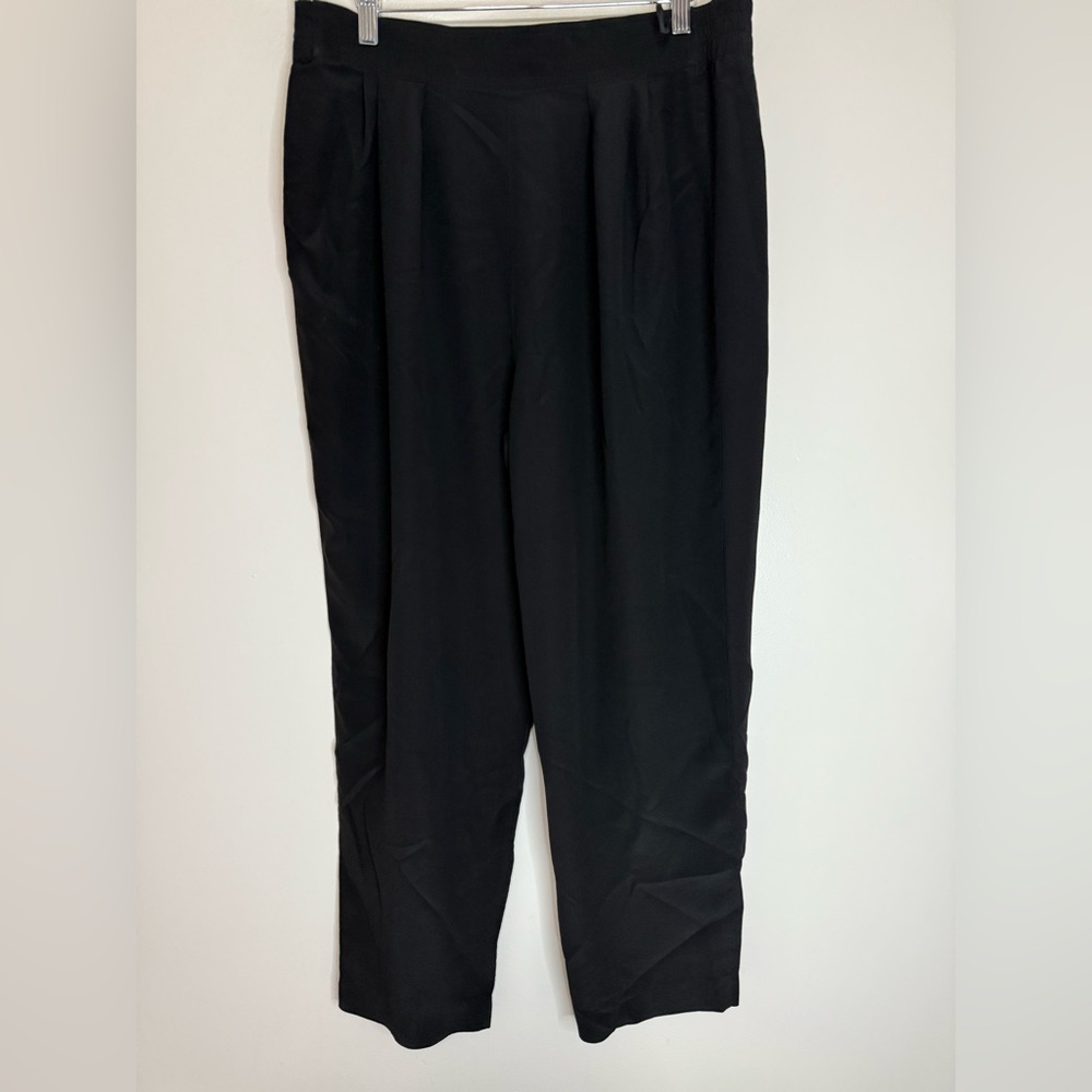 David Hollis vintage Black 100% silk Highrise pants in size 12